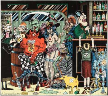 S. Clay Wilson and Skip Williamson "Bucktown Pub" Poster Color Guide/Press Proof with Photo Print and Negative Film Group (c. ... (Total: 3 Original Art) | Heritage