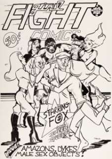 Trina Robbins Girl Fight Comics #1 Cover Original Art (Print Mint, 1972)....