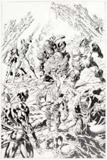 Mike Deodato, Jr. Thunderbolts #110 Variant Cover Original Art (Marvel, 2007)....