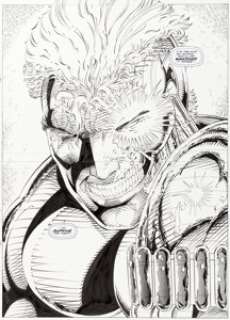 Rob Liefeld and Dan Panosian X-Force #9 Double Splash Page 14-15 Cable Original Art (Marvel, 1992)....