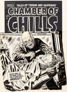  - Lee Elias Chamber of Chills #18 Cover Original Art (Harvey, 1953)....