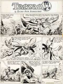  - Burne Hogarth Tarzan Original de la planche du dimanche n°903 du 27 juin 1948 (United Feature Syndicate, 1948)....