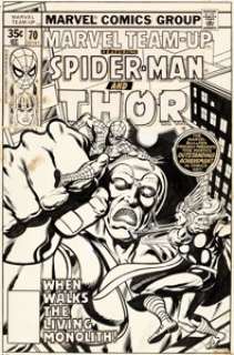 John Byrne and Tom Palmer Marvel Team-Up #70 Cover Spider-Man and Thor Original Art (Marvel, 1978).... | Heritage