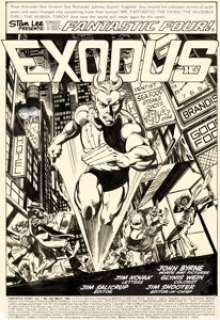  - John Byrne Fantastic Four #240 Splash Page 1 Quicksilver Original Art (Marvel, 1982)....