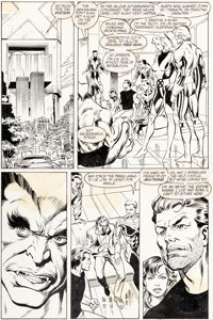  - Mike Collins and Joe Rubinstein Uncanny X-Men #264 Story Page 30 Jean Grey, Beast, and Forge Original Art (Marvel,...