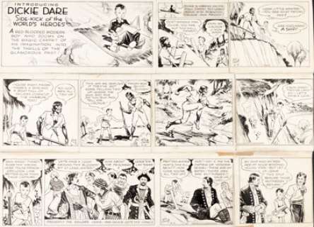 Milton Caniff Dickie DareDaily Comic Strip Original Art Group of 3, dated 9-14 through 9-16-33 (Associated - | Heritage