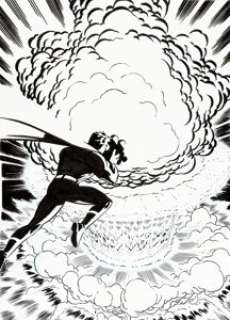 Darwyn Cooke DC: New Frontier Trade Paperback Pin-up Original Art (DC, 2015). Superman films the atom bomb -