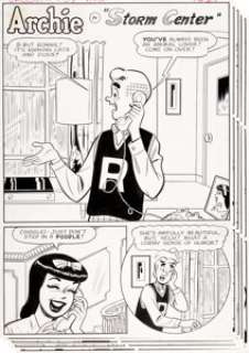 Dan DeCarlo (attributed) Laugh Comics #137 Complete 5-Page Story "Storm Center" Original Art -