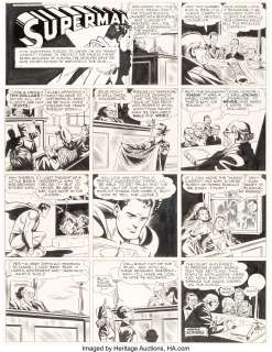 Wayne Boring - Superman Sunday Comic Strip #479 Original Art dated 1-2-49 (McClure Syndicate, 1949)....