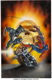 Texeira, Mark - Mark Texeira Web of Spider-Man #96 Cover Ghost Rider Original Art (Marvel, 1993)....