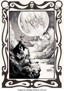 Fabian, Stephen - Stephen Fabian Morreion: A Tale of the Dying Earth Illustration Original Art (Underwood Miller, 1979)....