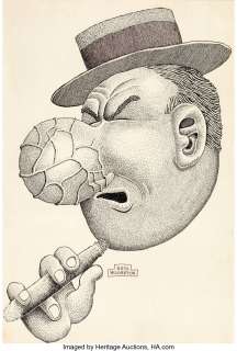 Wolverton, Basil | Basil Wolverton - W.C. Fields Caricature Commissioned Original Art with Provenance (1973). ... (Total: 4 Items) | Heritage