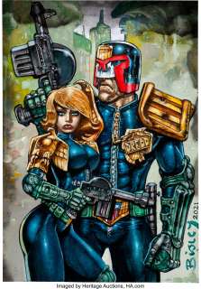 Bisley, Simon | Simon Bisley - Judge Dredd and Psi-Judge Anderson Specialty Painting Original Art (2021).... | Heritage