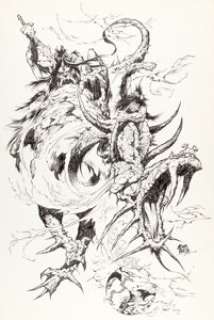 Niño, Alex - Alex Niño "Conan Vs. The Sky Monster" Illustration Original Art (1974)....