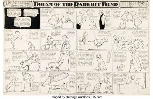 McCay, Winsor - Winsor McCay (as Silas) Dream of the Rarebit Fiend Comic Strip Original Art (New York Herald Co., 1906)....