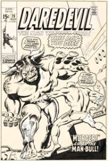 Buscema, Sal - Sal Buscema Daredevil #79 Cover Man-Bull Original Art (Marvel, 1971)....