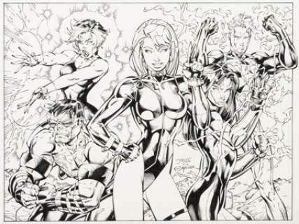 Lee, Jim - Jim Lee and Alex Garner - Gen 13 Illustration Original Art (c. 1990s)....