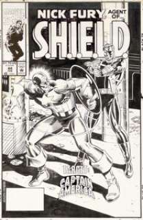 Heebink, John - John Heebink and Don Hudson Nick Fury, Agent of S.H.I.E.L.D. #44 Cover Original Art (Marvel, 1993)....