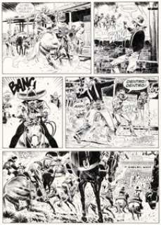 Andrea Pisano - Alfonso Font Tex, Almanacco del West - La Legge del Deserto Story Page 22 Original Art (Ediz.annuale - Copertina d...