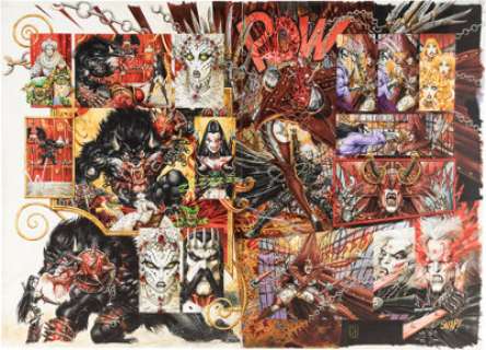 Ledroit, Olivier - Olivier Ledroit Requiem, Chevalier Vampire, Le Couvent des Soeurs de Sang #7 Double Splash Pages 62-63 Original Ar...