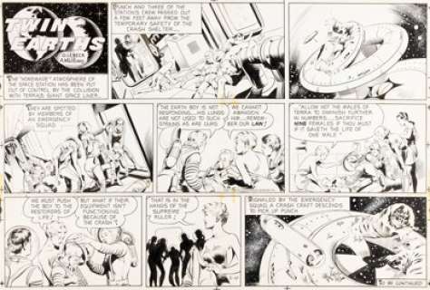 Al McWilliams - Twin Earths Sunday Comic Strip Original Art dated 5-10-53 (United Feature Syndicate, 1953). ...