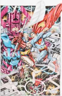 John Byrne and Steve Lydic - Superman vs. Terrax and Galactus Specialty Illustration Original Art (2014)....