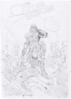 Paul Davidson - Outer Worlds Unreleased Comic Book Cover Original Sketch Art (Private Division, 2019).