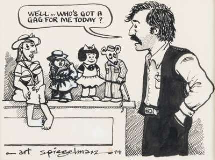 Art Spiegelman - Self Portrait with Cartoon Characters Illustration Original Art (1974).