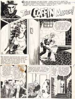 Sheldon Moldoff This Magazine is Haunted #1 Complete 8-Page Story "The Coffin-Maker!" Original Art (Fawcett, 1951). (Total: 8 Original Art)