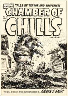 Lee Elias Chamber of Chills Magazine #24 Cover Original Art (Harvey, 1954). | Heritage
