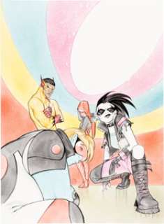 Peach Momoko Teen Titans #46 Variant Cover Original Art (DC, 2020)