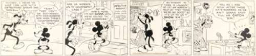 Floyd Gottfredson Mickey Mouse Daily Comic Strip Original Art dated 11-27-33 (Disney, 1933).