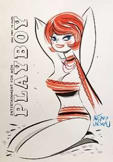 Antonio Lapone | Antonio Lapone - Illustrazione originale a colori "Playboy" | Catawiki