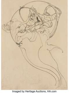 Jean Giraud (Moebius) Starwatcher Universe Illustration Original Art on and Poster (AEDENA/Starwatcher Graphics, c. 1980s). | Heritage