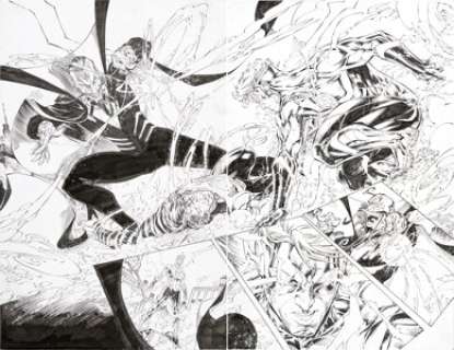 Brett Booth and Norm Rapmund Titans #3 Wally West and Abra Kadabra Double Page Spread 2-3 Original Art (DC, 2016). (Total: 2 Original Art)