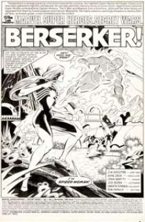 Mike Zeck and John Beatty Marvel Super-Heroes Secret Wars #7 Spider-Woman (Julia Carpenter) First Appearance Splash Page 1 Original Art (Marvel, 1984).