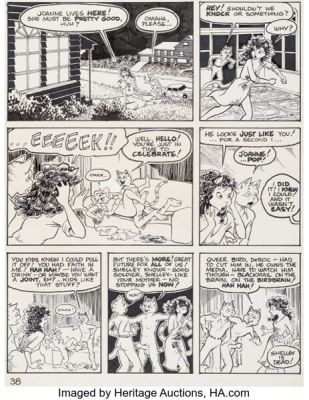 Reed Waller Bizarre Sex #9 Omaha the Cat Dancer Story Page 38 Original Art (Kitchen Sink Press, 1981).
