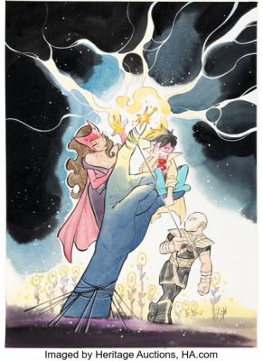 Peach Momoko A.X.E.: Judgement Day Omega #1 Variant Cover Original Art (Marvel, 2022). (Total: 2 Items)