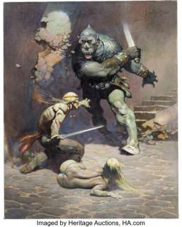 Frank Frazetta The Moon Men Paperback Novel Cover Original Art (Ace, 1974).