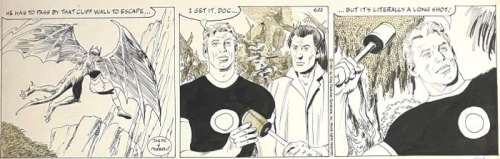 Gray Morrow - 49 X 17 Cm. | Flash Gordon - Gray Morrow - Original Flash Gordon Strip - Exemplaire unique - (1991) | Catawiki