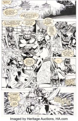 Andy Kubert and Mark Pennington X-Men #22 Psylocke and Revanche Story Page 13 Original Art (Marvel, 1993).