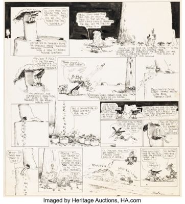 George Herriman Krazy Kat Sunday Comic Strip Original Art (King Features Syndicate, undated). | Heritage