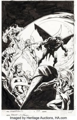 Mark Bagley and Scott Hanna Thunderbolts #37 Mach-2 First Appearance Cover Original Art (Marvel, 2000).