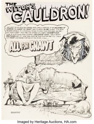 Graham Ingels (as Ghastly) Vault of Horror #39 "All for Gnawt" Complete 7-Page Story Original Art (EC, 1954). (Total: 7 Original Art)
