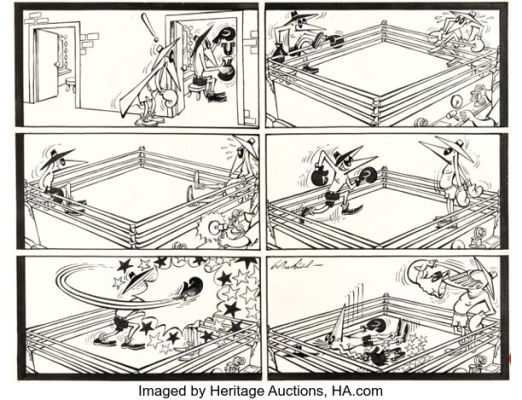 Antonio Prohias MAD #102 Spy vs. Spy Complete 1-Page Story Original Art (EC, 1966). | Heritage