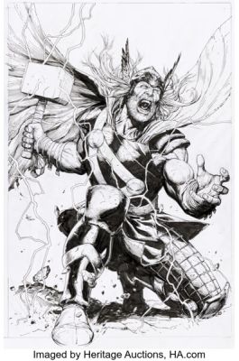 Gary Frank Thor #19 Variant Cover Original Art (Marvel, 2022).
