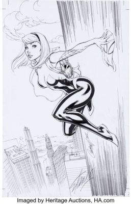 J. Scott Campbell Spider-Gwen #1 Variant Cover Original Art (Marvel, 2015). | Heritage
