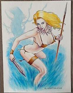 Barrionuevo, Al - Shanna - dessin original couleur par Al Barrionuevo - Page volante - Exemplaire unique - (2014)