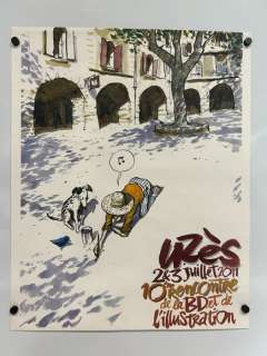 Flao | Flao, Benjamin - Dessin original couleur - Affiche festival de la BD et de l’illustration d’Uzès - (2011) | Catawiki