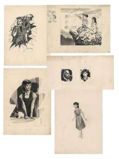 A collection of 5 magazine illustrations from the 1950s | Mandarake (Big Web)